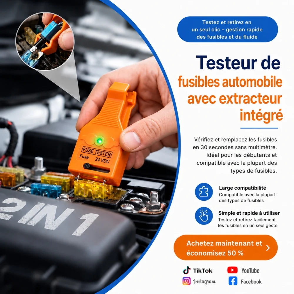Contrôleur de Fusibles Automobile Professionnel